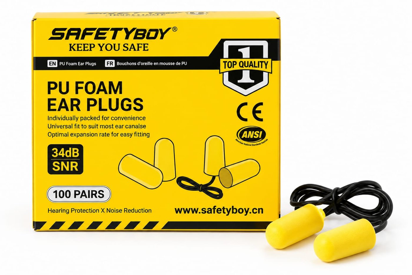 Tampões Auditivos em Espuma PU (SafetyBoy)